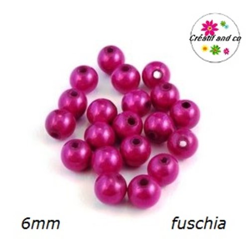 X10 perles magiques fuschias 6mm