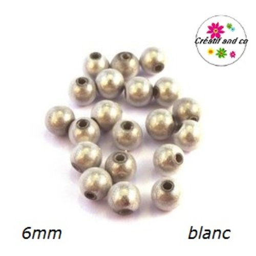 X10 perles magiques blanches 6mm