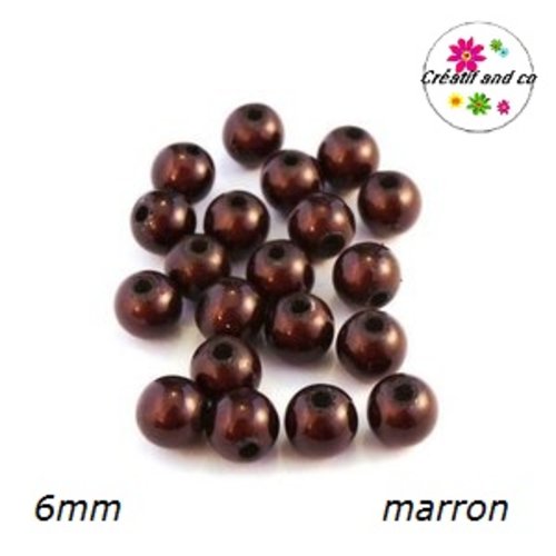 X10 perles magiques marrons 6mm