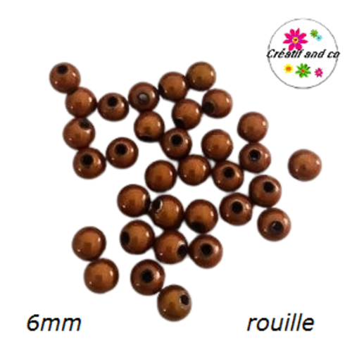X10 perles magiques rouilles 6mm