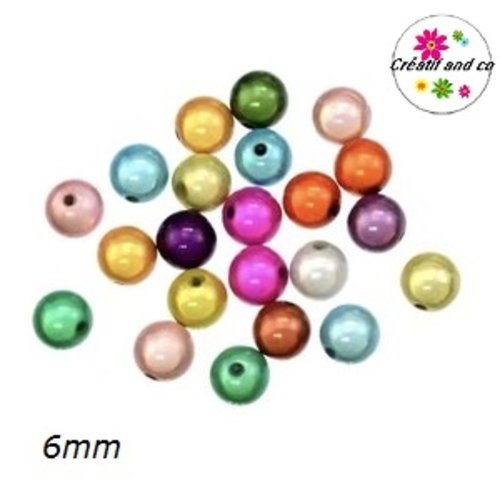 X43 perles magiques mix couleurs  6mm