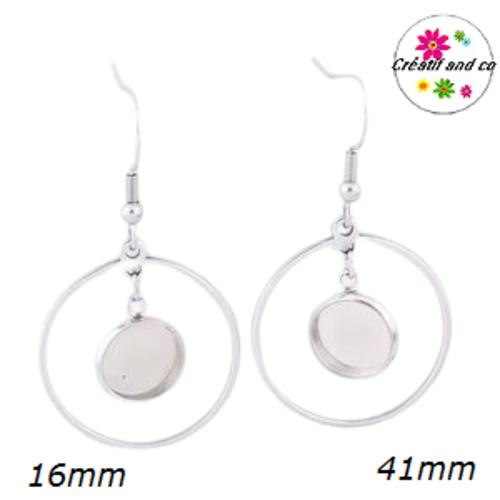 Créole 41mm et son support cabochon 16mm