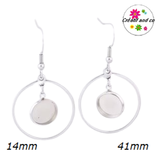 Créole 41mm et son support cabochon 14mm