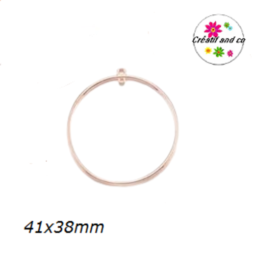 Pendentif connecteur cercle créole rose gold 41mm