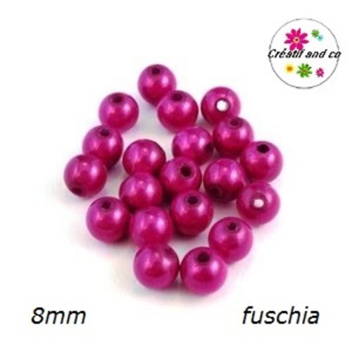 X10 perles magiques fuschias 8mm