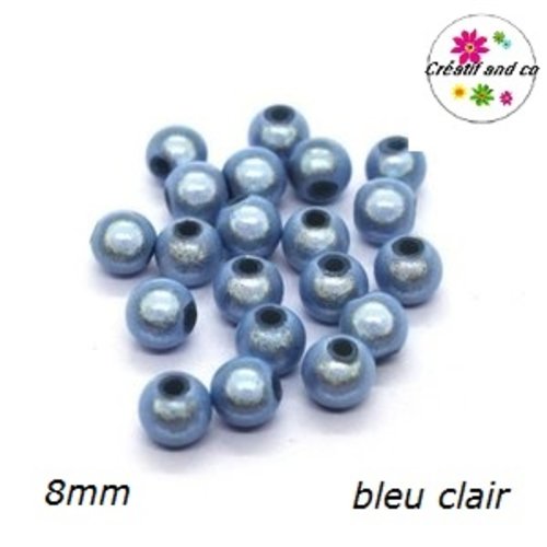 X10 perles magiques bleues claires 8mm