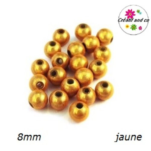 X10 perles magiques jaunes 8mm