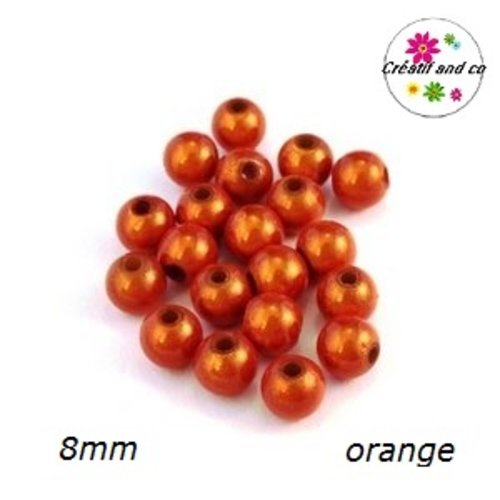 X10 perles magiques oranges 8mm