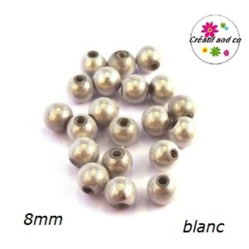 X10 perles magiques blanches 8mm