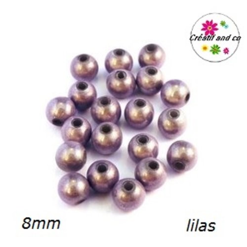 X10 perles magiques lilas 8mm