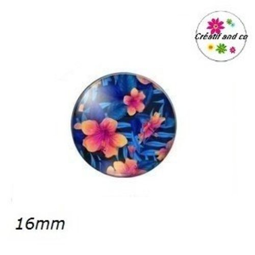 X2 cabochons fleur d'amaryllis 16mm