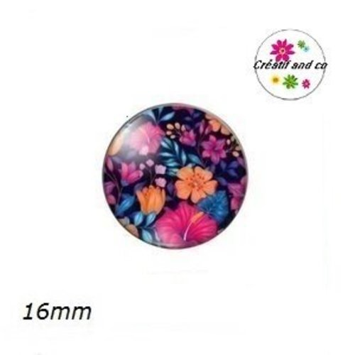 X2 cabochons fleur d'amaryllis 16mm