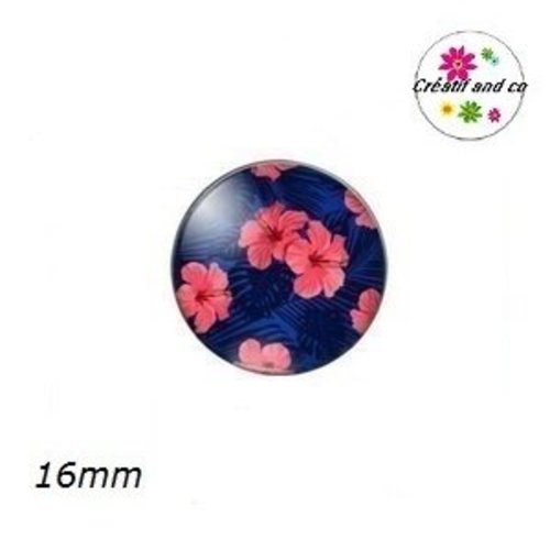 X2 cabochons fleur d'amaryllis 16mm