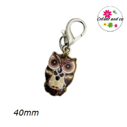 Charm's hibou émail 40mm