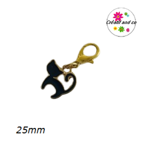Charm's chat noir émail 25mm