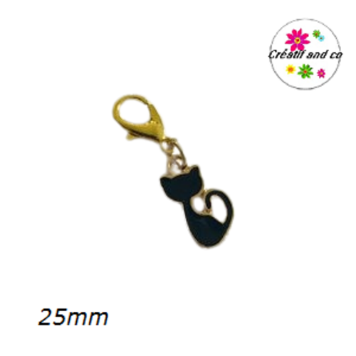 Charm's chat noir émail 25mm
