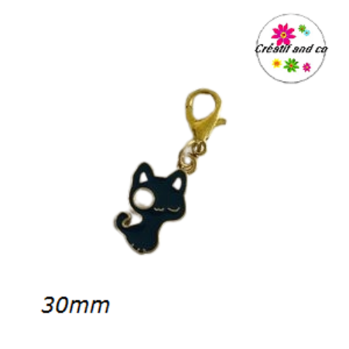 Charm's chat noir émail 30mm