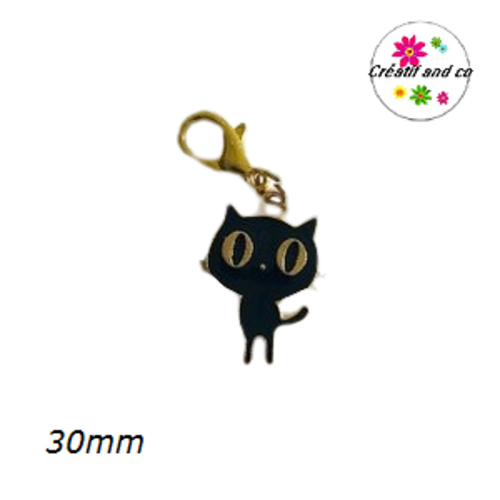 Charm's chat noir émail 30mm