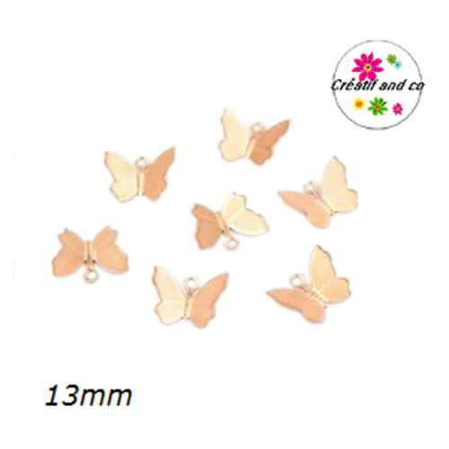 Breloque papillon rose gold 13mm