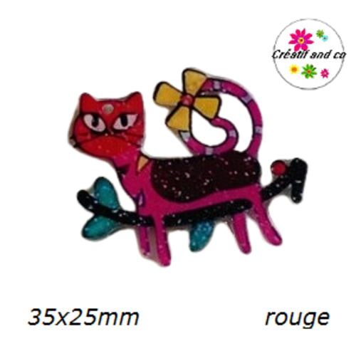 Breloque chat ton rouge 25mm