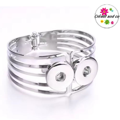 Bracelet double métal pour bouton pression 18/20mm