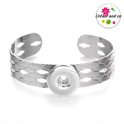 Bracelet ouvert métal pour bouton pression 18/20mm