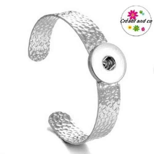 Bracelet ouvert métal pour bouton pression 18/20mm