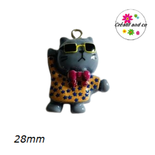 Breloque chat 28mm