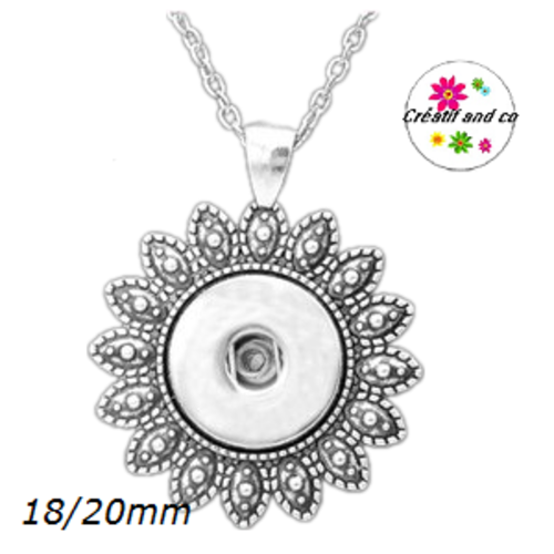 Collier rond bouton pression
