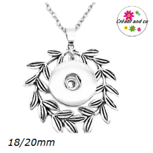 Collier couronne de feuille pour bouton pression