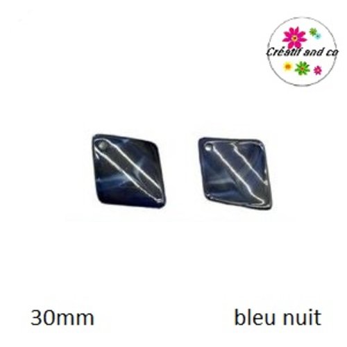 Perle forme diamant bleu nuit 30mm