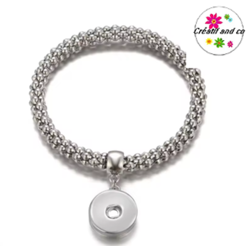 Bracelet élastique acier inoxydable pour bouton pression