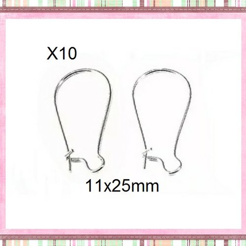 X10 supports boucles d'oreilles argentés 25mm
