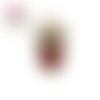 Breloque hibou émail rouge 20mm