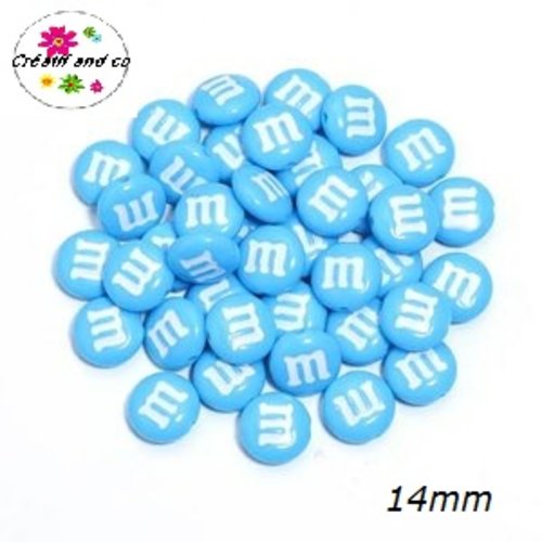 X5 perles m§ms bleues 14mm