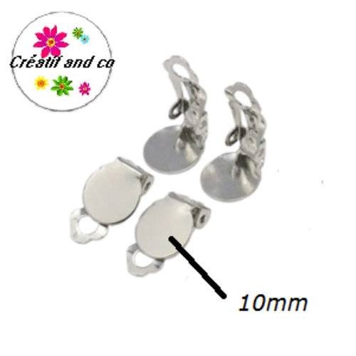 Clip oreille acier inoxydable plateau 10mm