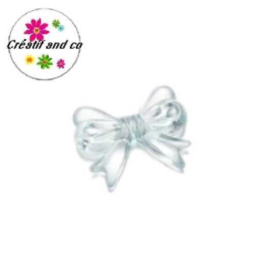 Perle noeud bleu clair acrylique 18mm