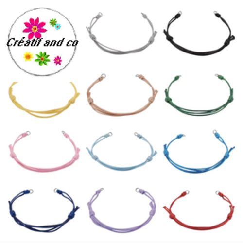 Support bracelet en polyester ciré ajustable pour connecteur