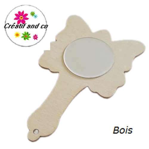 Miroir forme abeille bois brut à customiser
