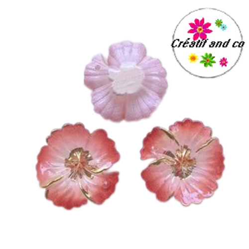 Breloque fleur rouge 15mm