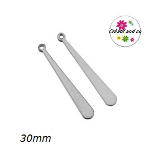 Pendentif breloque géométrique acier inoxydable  30mm