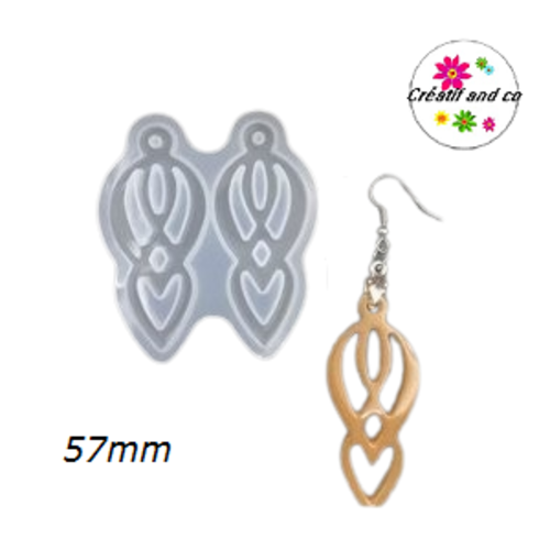 Moule en silicone pour boucle d'oreille pendante 57mm