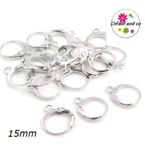 Boucle d'oreille créole métal argentée 15mm