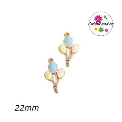 Breloque ballon aux 3 couleurs émail 22mm
