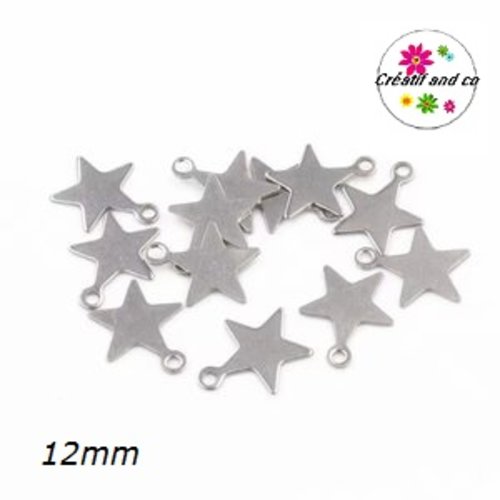 Breloque étoile acier inoxydable 12mm
