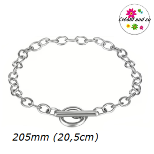 Bracelet maille acier inoxydable 20,5cm