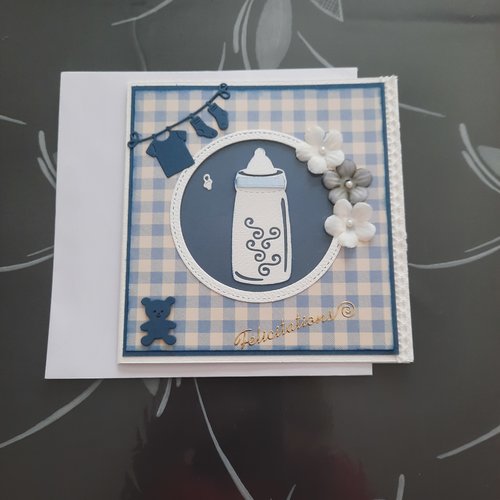 Carte  baptême bébé garçon