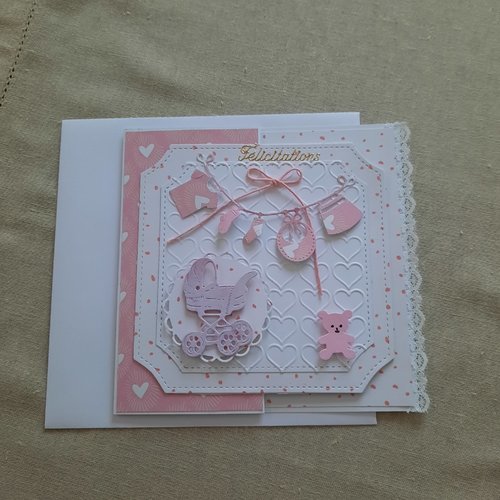 Carte naissance bébé fille