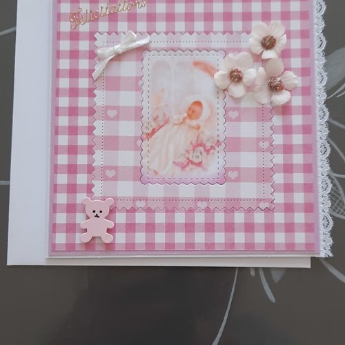 Carte baptême bébé fille