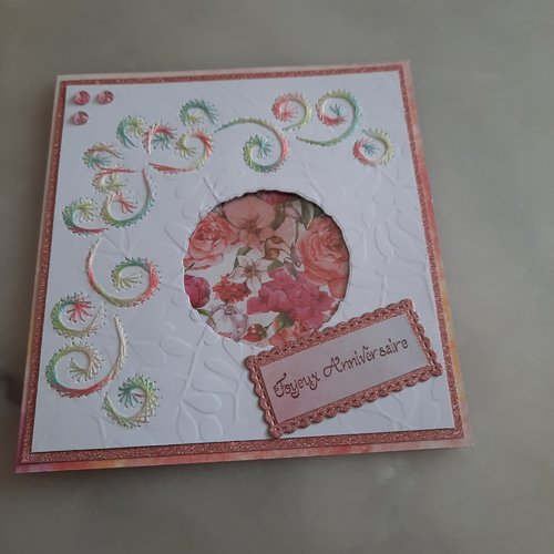 Carte brodée joyeux anniversaire